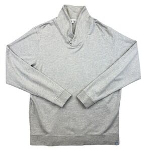 Peter Millar Sweater Mens Large Gray Shawl Collar Cotton Modal Stretch Pullover